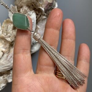 Vintage Natural Stone/Tassel Necklace